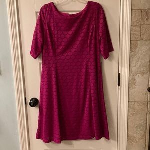 Pink Jessica Howard eyelet dress with liner - size 16